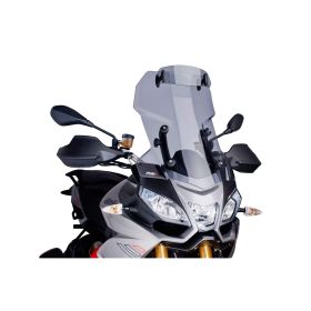 PUIG touring windshield with light smoke deflector for Aprilia