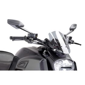 PUIG Pare-brise réglable Naked Touring léger teinté homologué ABE pour Ducati Diavel