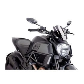 PUIG adjustable dark smoke sport fairing ABE approved for Ducati Diavel