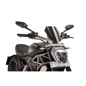 Cupolino regolabile PUIG naked sport nero omologato ABE per Ducati