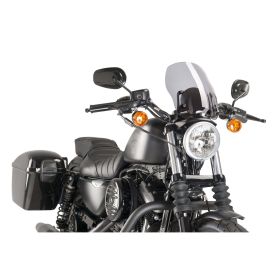 PUIG Pare-brise Naked Touring Fumé Certifié ABE pour Harley Davidson