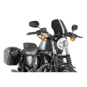 PUIG Naked Touring Windshield Black ABE Approved for Harley Davidson
