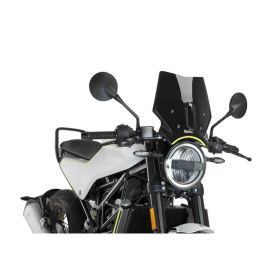 Pare-brise nu en sport PUIG noir 320x290mm pour Husqvarna