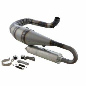 QUATTRINI Racing M3PX Auspuff mit klarem Stahl-Schalldämpfer Aluminium Silber links