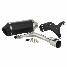 Silencieux REMUS Racing en acier inoxydable noir avec siège lambda sans catalyseur