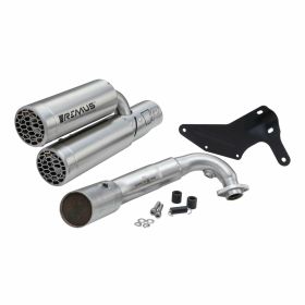Échappement double maille REMUS Racing en acier inoxydable avec catalyseur et E-Pass