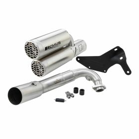Silencieux double maille REMUS Racing en acier inoxydable complet sans catalyseur