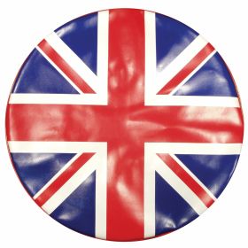 Housse de roue Union Jack 10 pouces en simili cuir bleu/blanc/rouge
