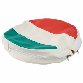 Housse de volant en éco-cuir vert blanc et rouge pour pneu de 10 pouces en Italie