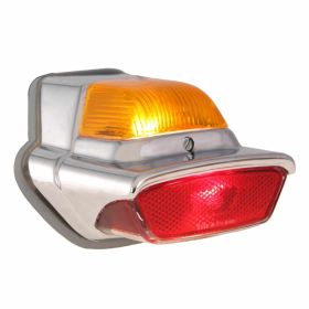Fanale posteriore rosso/giallo in alluminio omologato ABG linea a serpentina