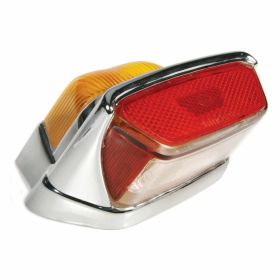 Fanale posteriore rosso/giallo in alluminio omologato ABG linea a serpentina