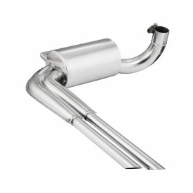 REPRO TEILE Racing-Auspuff aus glänzendem Edelstahl für breite Reifen