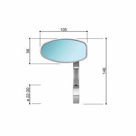 RIZOMA REVERSE RETRO Mirror 105x56 mm CNC Aluminum Black Approved