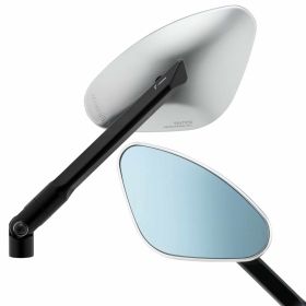 RIZOMA Genesis Left CNC Aluminum Mirror in Silver with Adapter and Homologation