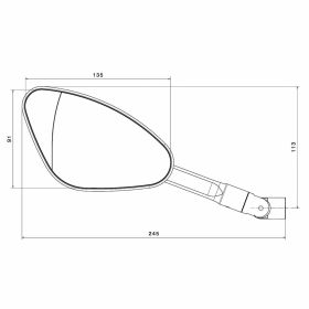 RIZOMA Genesi left mirror in black CNC aluminum with adapter and approval