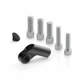 Adattatore specchietto RIZOMA 58,5 mm alluminio CNC nero con viti incluse
