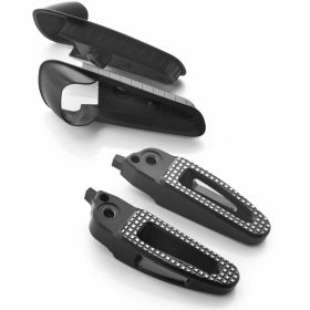 Poggiapiedi RIZOMA in alluminio CNC nero anodizzato