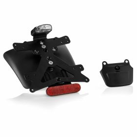 Portatarga RIZOMA in alluminio nero con catarifrangente e illuminazione