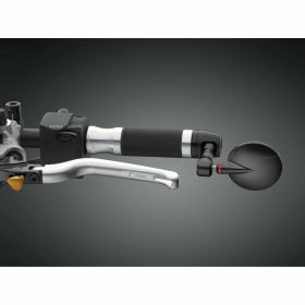 Miroir RIZOMA 57 mm en aluminium CNC anodisé noir approuvé