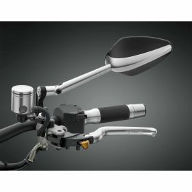 RIZOMA Veloce Naked Mirror in CNC Aluminum Silver/Black approved with adapter