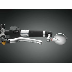 RIZOMA End Bar SPY-R 80 mm en aluminium CNC anodisé noir/argent miroir
