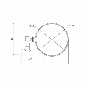 Miroir de guidon RIZOMA en aluminium anodisé noir 94,5 mm homologué européen