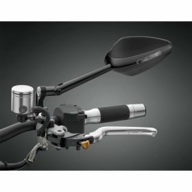 RIZOMA Veloce L Naked Mirror in CNC Aluminum Black with Indicator and Homologation