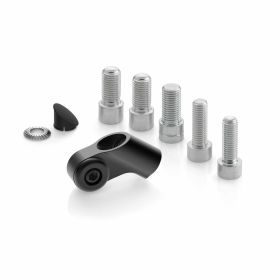Adattatore RIZOMA specchietto alluminio CNC nero 42,5 mm con viti incluse