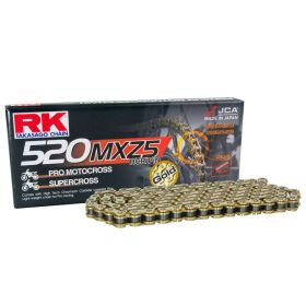 Catena trasmissione RK standard 520MXZ5/112 oro-nero giunto a clip