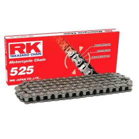 Catena RK aperta 108 maglie 525 grigia con clip chiusura