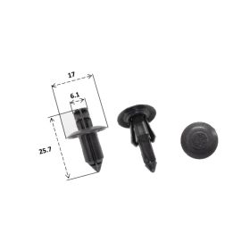 10 RIVETTI IN PLASTICA 25,7 X 17