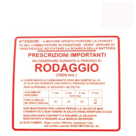 ETICHETTA RODAGGIO ROSSA GS 150