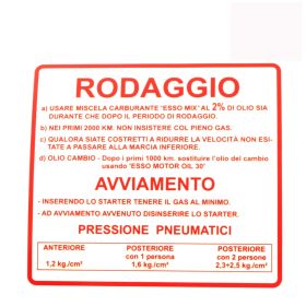ETICHETTA RODAGGIO ROSSA 50