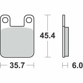 Plaquettes de frein RMS S11 pour motos Dimensions 45,4x35,7x6,0 mm