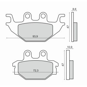 Plaquettes frein moto RMS 225103070