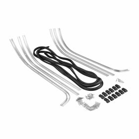 Set listelli pedana alluminio e gomma argento/nero con accessori inclusi