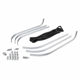 Set listelli pedana in alluminio e gomma argento/nero con kit rivetti