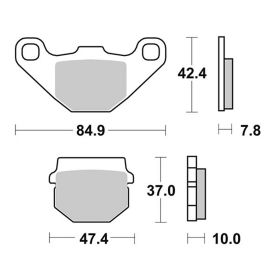 Plaquettes de frein SBS 102HM Paire Composé organique