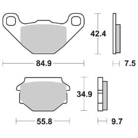 Paire de plaquettes de frein SBS 118HF en composé céramique