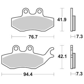 Ensemble de plaquettes de frein SBS 173HF en composé céramique pour ITALJET JUPITER 250