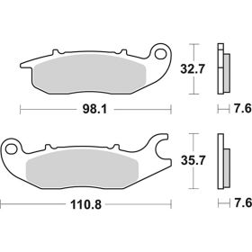 SBS 180CT Bremsbeläge Set Carbon-Mix für HONDA ANF INNOVA IE 125