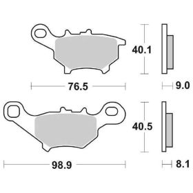 SBS 206CT Bremsbelagsatz Carbon-Verbindung für YAMAHA CV JOG A/CV JOG R 50