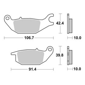 Ensemble de plaquettes de frein SBS 225HF en composé céramique pour YAMAHA MW TRICITY 125