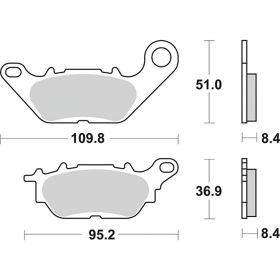 SBS 227HF Bremsbeläge aus keramischer Verbindung für YAMAHA