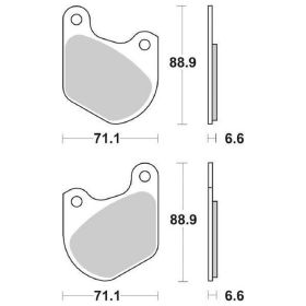 Plaquettes de frein arrière en composé céramique SBS 543LF pour HARLEY DAVIDSON