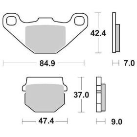 Ensemble de plaquettes de frein SBS 544HF en composé céramique pour motos de route