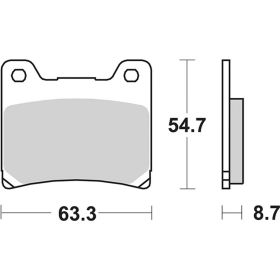 SBS Bremsbeläge Paar Carbon Mix 555DCC Racing für YAMAHA