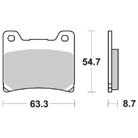 SBS 555LS Rear Brake Pad Pair Sintered Compound for YAMAHA