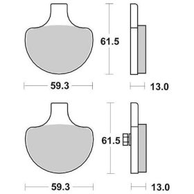 Paire de plaquettes de frein SBS 579HF en composé céramique pour HARLEY DAVIDSON