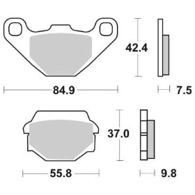 Jeu de plaquettes de frein tout-terrain SBS 586SI en composé fritté